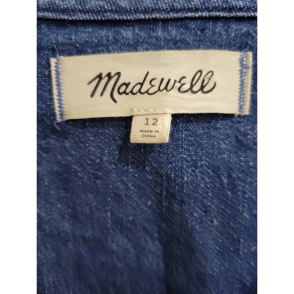 Madewell Denim Straight‎ Leg Jumpsuit Women's 12 Blue - Picture 11 of 11